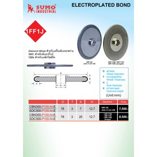 ใบเจียร ELECTROPLATED BOND ตรา SUMO