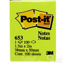 Post it 3M  กระดาษโน๊ตมีกาวในตัว ขนาดเล็ก 1.5x2นิ้ว รุ่น 653