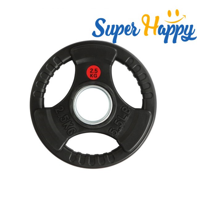 แผ่นน้ำหนักหุ้มยางน้ำหนัก 2.5 KG Bumper Plate สำหรับบาร์เบลหรือแมชชีน รู 2 นิ้ว