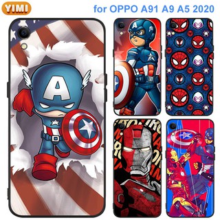 เคส OPPO A17 A77s A76 A96 A57 A77 A95 A74 A15S A15 A16 A16K A53 A33 2020 มือถือสำหรับเคสโทรศัพท์มือถือลายกัปตันอเมริกาสําหรับ