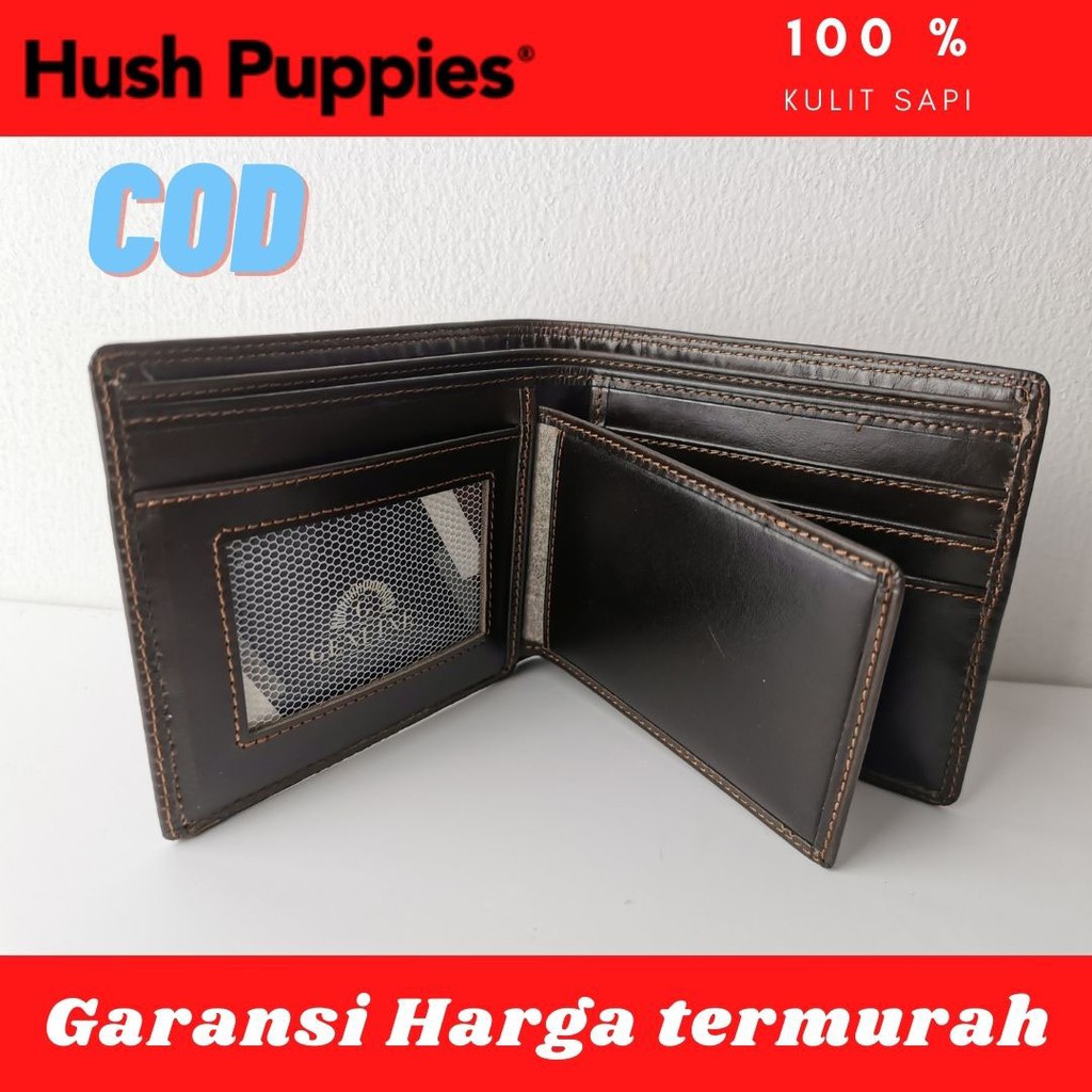 HUSH PUPPIES กระเป๋าสตางค์หนังแท้ผู้ชาย Hush Puppys หนังวัว 100% เต็มรูปแบบ