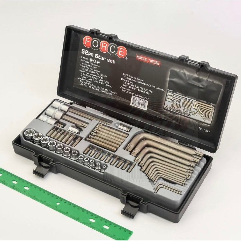 FORCE 3521 ลูกบล็อก ลูกบล็อค ลูกบล๊อก ชุดลูกบ๊อกซ์หัวจีบ 52PCS