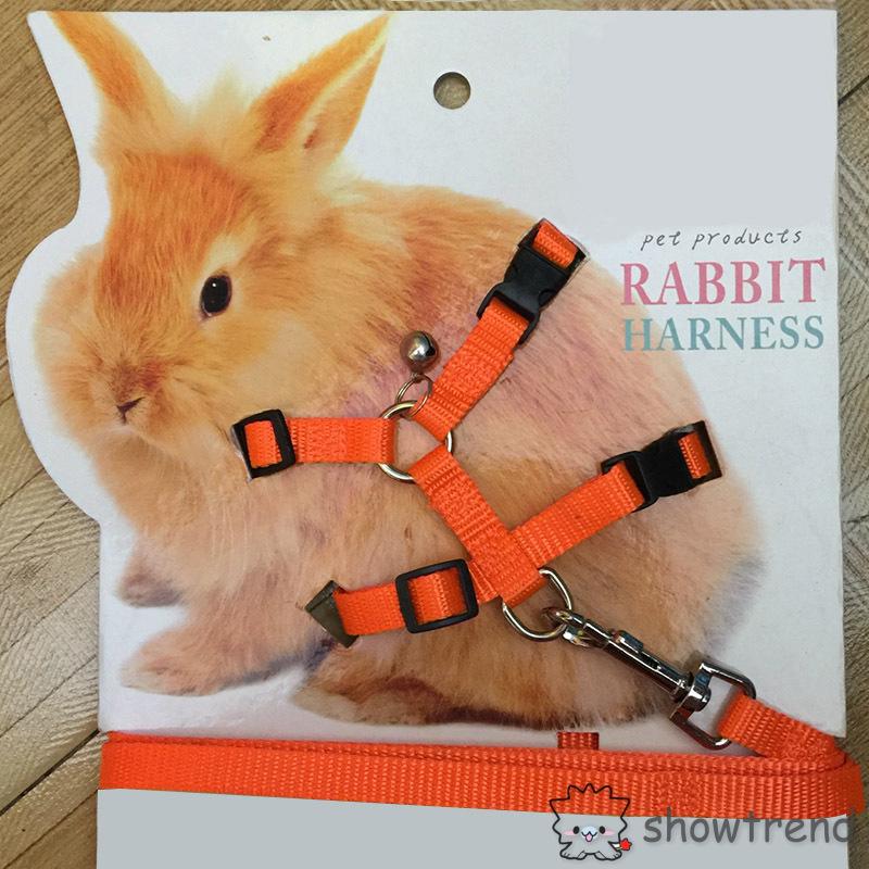 Pet Rabbit Soft Harness Leash Adjustable Bunny Traction Rope for Running Walking