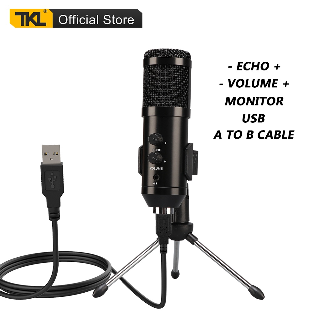 USB Microphone Kit With Tripod Stand Streaming Podcast PC Condenser Computer Mic for Gaming