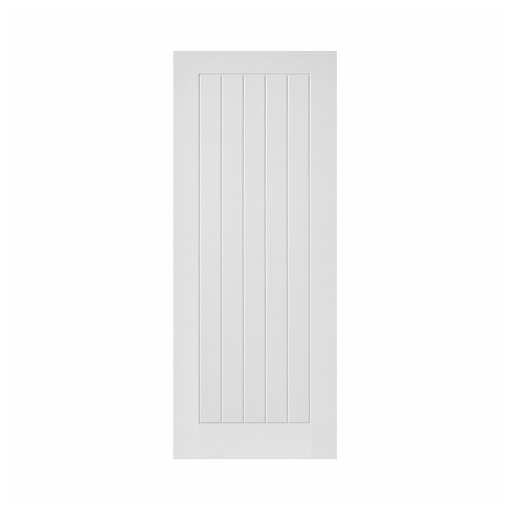 ประตู HDF บานทึบ 6ฟัก HDF-F06  80x200ซม. สีขาวลายไม้ HOLZTUR