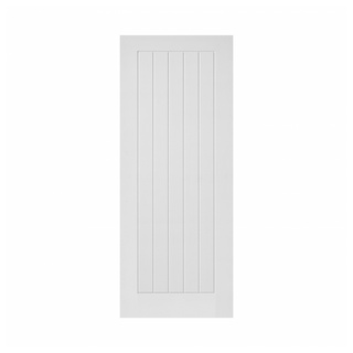 ประตู HDF บานทึบ 6ฟัก HDF-F06  80x200ซม. สีขาวลายไม้ HOLZTUR