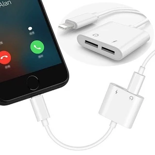 อะแดปเตอร์สำหรับ phone หางหนู สายแปลงต่อหูฟัง พร้อมชาร์จไฟ
