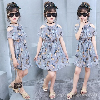 🔥🔥🔥love girl ชุดเด็กผู้หญิง เดรสสายเดี่ยวผ้าชีฟองแฟชั่นใหม่ ชุดเดรสแขนกุดลายดอกไม้ Floral