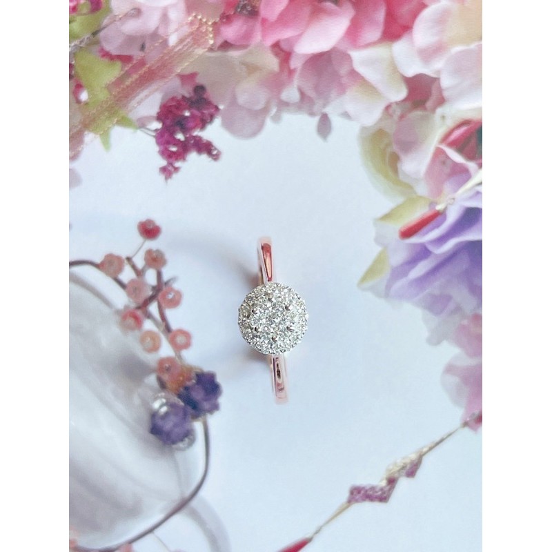 แหวนเพชรแท้ Pink Gold