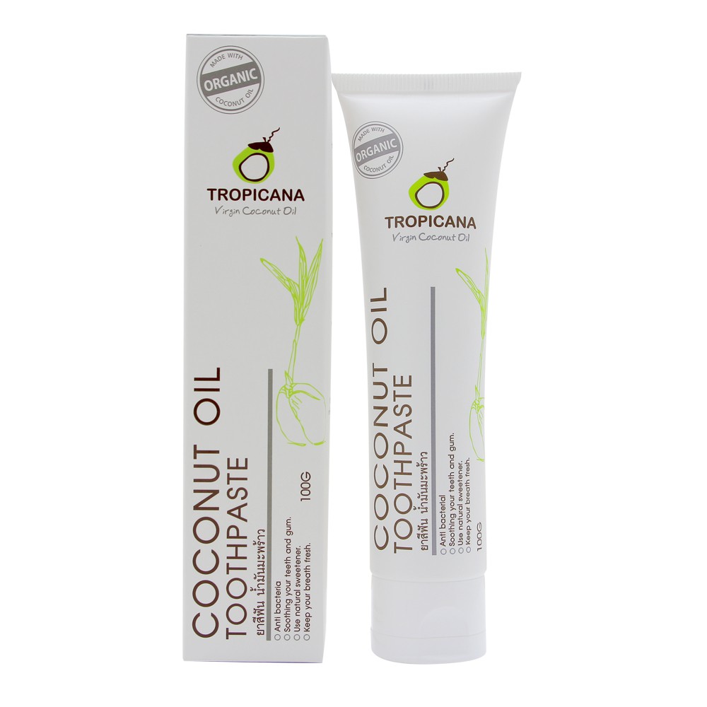 Tropicana ยาสีฟันน้ำมันมะพร้าว COCONUT OIL TOOTHPASTE 100 g. ทรอปิคาน่า
