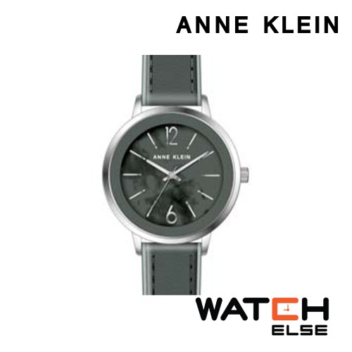 Anne Klein AK-AK-3185GYGY นาฬิกาข้อมือผู้หญิง สายหนัง สีเทา