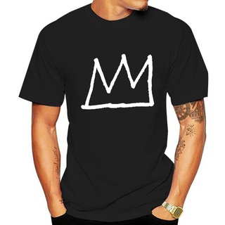 ขายดี เสื้อยืดลําลอง แขนสั้น พิมพ์ลายมงกุฎ Jean Michel Basquiat crown York City 80 Art Legend BLomfm73DElacg13