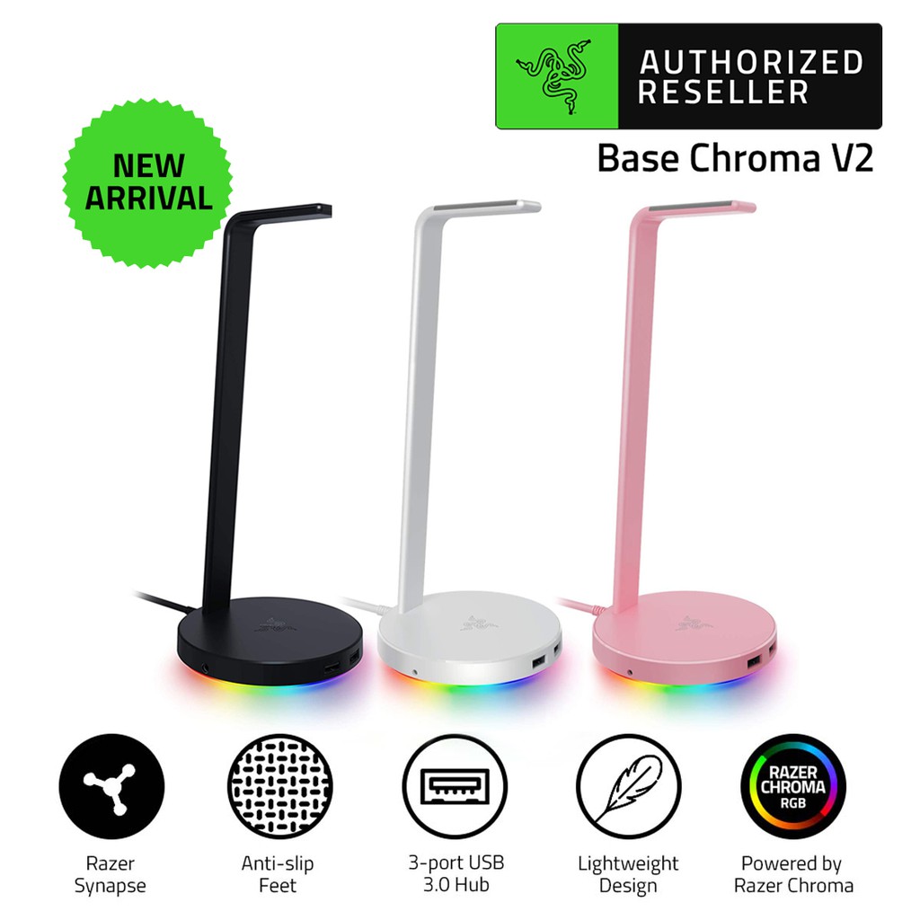 Razer base station v2 chroma 7 1 surround sound stand with usb 3 1 hub