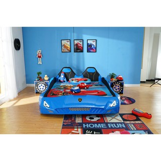 (pre-order) Car Racing Bed - T3A เตียงเด็กทรงรถแข่ง เตียงรถแข่ง มีที่กั้นและพนักพิงสำหรับเด็ก