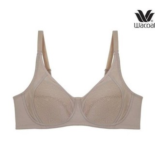 เสื้อใน Wacoal Basic Bra สีเบจ (BE) ไม่มีโครง Wireless Bra เต็มคัพ เก็บทรง 2 ตะขอ ฟองบาง วาโก้ บรา ยกทรง รุ่น WB9M19