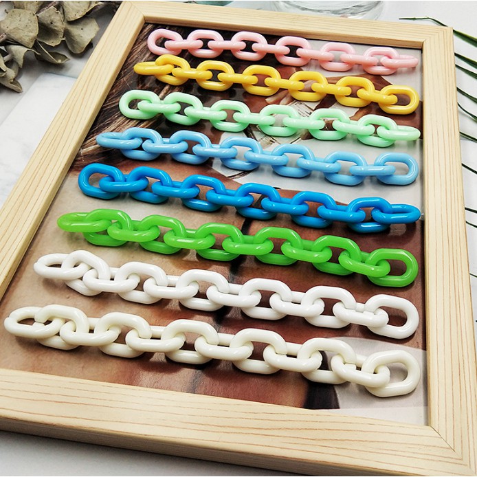 โซ่อะคริลิค​ โซ่​พลาสติก DIY​ ตัวหนา สำหรับทำเครื่องประดับ หรืองาน DIY แพค 30 ชิ้น