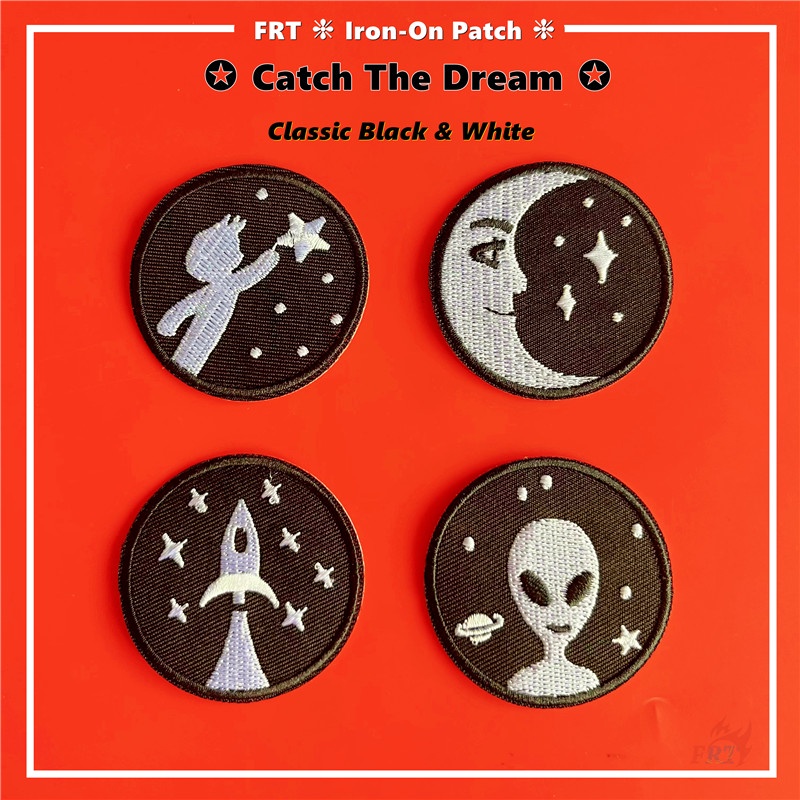 ☸ แผ่นรีดติดเสื้อ ลาย The Dream สีดํา และสีขาว สไตล์คลาสสิก ☸ แผ่นแพทช์รีดติดเสื้อ DIY จํานวน 1 ชิ้น