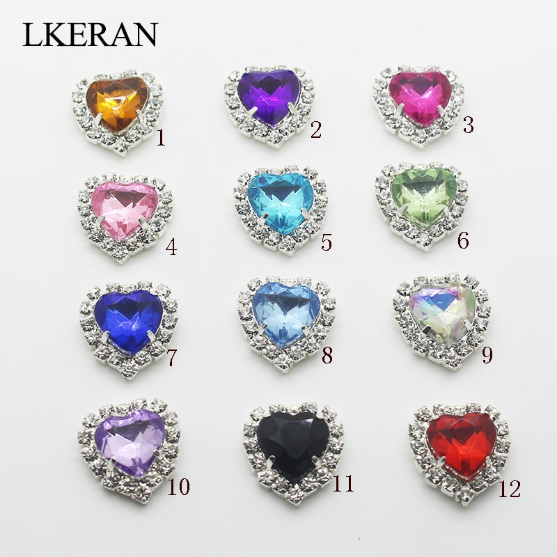 10ชิ้น18*16มิลลิเมตรรักวงกลมสี่เหลี่ยมคริสตัลหัวเข็มขัดอะคริลิเล็บเจาะขอบมือเย็บเจาะอะคริลิรูปหัวใจ พลอยเทียม ปุ่ม แฟลตแบ็ค สามารถ