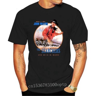 TSHIRTฝ้ายขายดี เสื้อยืด พิมพ์ลาย John Wayne The Searchers C สไตล์คลาสสิกWhitney Johnharajuku Streetwear Menhunter Miles