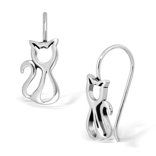 MachuSilver ต่างหูเงินแท้ 925 Sterling Silver รูปแมว พร้อมถุงกำมะหยี่