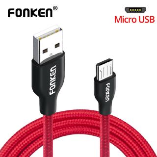 Fonken สายชาร์จ Micro USB 2.4A แบบชาร์จไว สำหรับโทรศัพท์มือถือ