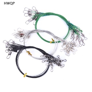 [HWQP]  10pcs/lot Steel Fishing Line Steel Wire Leader With Swivel Fishing Leader Wire
  OWOP