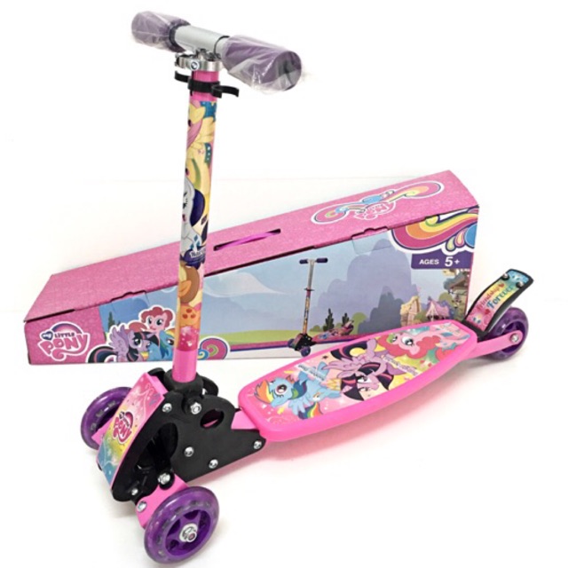 ล้อไม่มีไฟ## สกุตเตอร์ ลายม้าโพนี่ Pony แบบ3ล้อ(2ล้อหน้า) ของแท้ 100% My Little pony scooter!!! ลิขสิทธิ์แท้