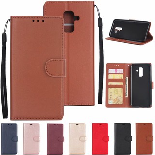 เคส Case Samsung Galaxy J4 J6 J7 J8 A5 A7 A8 A6 Plus A9 J2 Pro 2018 Leather Case เคสฝาพับ เคสหนัง เคสสำหรับ กรณีโทรศัพท์