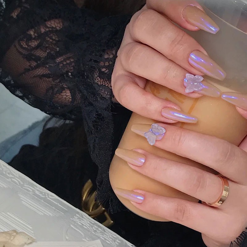 Monja ผงกลิตเตอร์ นีออน สําหรับตกแต่งเล็บ แป้งกระจก แปรงฟองน้ำ mirror powder - รูปที่ 5