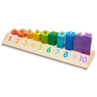 [ของแท้ USA] Melissa & Doug รุ่น 9275 Counting Shape Stacker ชุดเรียนรู้การนับตัวเลข ได้เรียนรู้การแยกแยะ อย่างดี ทนทาน