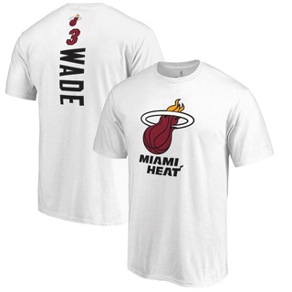 สุดยอดไฟ NBA Miami Heat เจอร์ซีย์ฤดูร้อนผู้ชายผู้หญิง3D ดิจิตอลเสื้อยืด Vintage  ลมขี้เกียจ