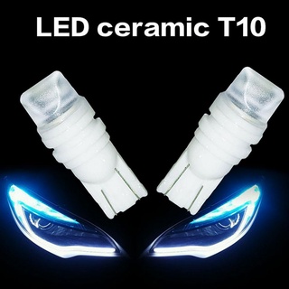 หลอดไฟเซรามิค T10 W5W LED ส่องสว่าง สําหรับติดป้ายทะเบียนรถยนต์ 10 ชิ้น