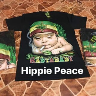 🇲🇱เสื้อยืด สกรีนเรืองแสง 3D หน้า-หลังเรืองแสงได้ในที่มืด ลาย Rasta Baby 🇲🇱