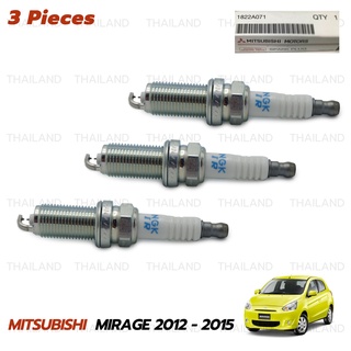 หัวเทียน ของแท้ 3 ชิ้น สีโครเมี่ยม สำหรับ Mitsubishi Mirage G4 Hatchback,Attrage Sedan ปี 2012-2015