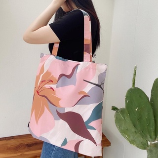 THREERA | PRINTED FABRIC TOTE BAG 05 กระเป๋าผ้า MICRO PEACH