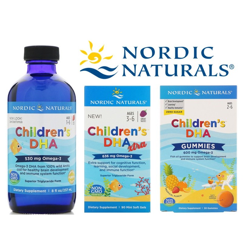 Nordic Naturals Children's DHA /แบบน้ำ8oz (237ml) และแบบ Softgel และแบบ Gummies