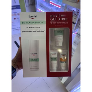 Eucerin Pro Acne Solution A.I. Matt Fluid 50 ml. - ผลิตภัณฑ์บำรุงผิวหน้า เพื่อลดปัญหาสิว รอยสิว [ชุดโปรโมชั่น]