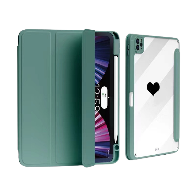 เคส เคสแท็บแล็ต .gen7/gen8/gen9 10.2 Air4Air5 10.9 pro11 2020/2021gen5/6 mini6หลังใสชาร์จปากกาในช่องใส่ปากกาได้