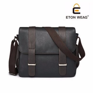 ETONWEAG กระเป๋าสะพายข้าง สไตล์เกาหลี PU Leather (สีดำ/Black)