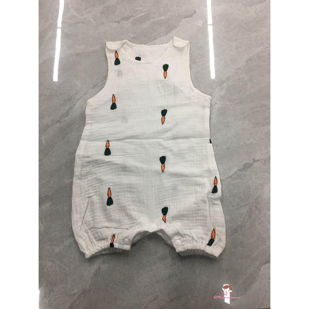 Xzq-ชุดรอมเปอร์พิมพ์ลายแขนกุดเด็กแรกเกิดชุดรอมเปอร์มีสไตล์สําหรับเด็กเด็กชายหญิง - รูปที่ 7