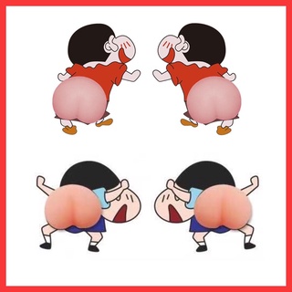 🚚พร้อมส่ง สติ๊กเกอร์ก้นชินจัง 3D ซิลิโคน สติ๊กเกอร์กันกระแทก กันรอย สติ๊กเกอร์ติดรถยนต์ สติ๊กเกอร์ก้นการ์ตูน