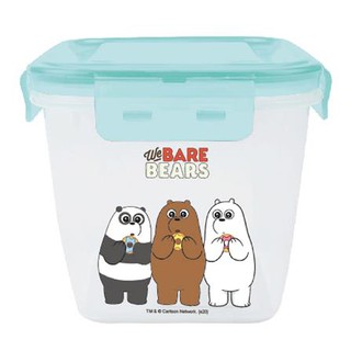 กล่องอาหารเหลี่ยมสูง SUPER LOCK WE BARE BEARS 1.25 ลิตร สีเขียว ผลิตจากวัสดุคุณภาพดี