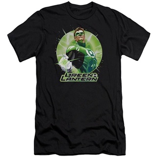 คอลูกเรือ100%cotton เสื้อยืดคอวีผู้ชาย Justice League - Mens Green Static Slim Fit T-Shirt men เสื้อ ยืด ผู้ชาย คอกลม โอ