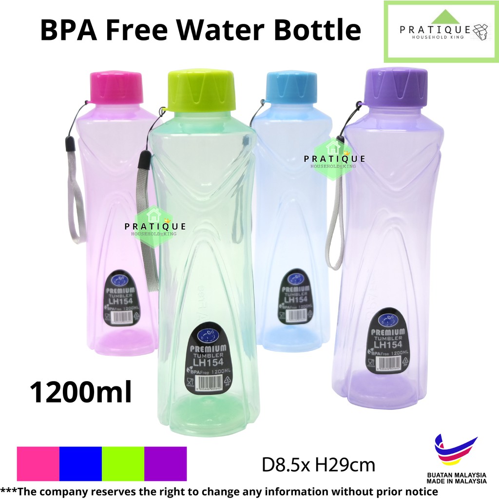 ขวดน้ํา 1200ml Round BPA Free Premium / Air Botol 1200ml BPA Free
