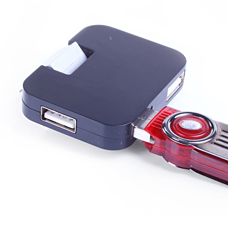 Usb 2.0 พับสแควร์ 4 พอร์ต HUB USB 2.0 พับสแควร์ 4 พอร์ต HUB สีดํา/สีขาว/สีเขียว/สีฟ้า/สีแดงหมุน USB Semiper รถ U Disk ชุดอุปกรณ์ Extension