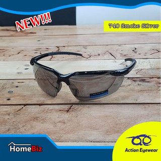 Action Eyewear รุ่น 740 Smoke Silver ,แว่นตานิรภัย, แว่นกันแดด2020, แว่นกันแดดผู้ชาย ****แถมฟรี ซองผ้าใส่แว่น***