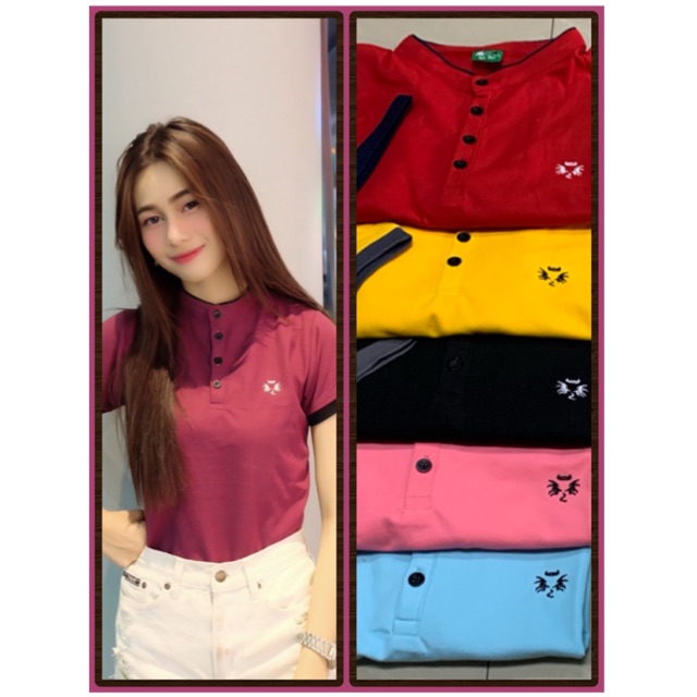 👕เสื้อคอจีน สี 1-7 เสื้อเหลือง คอจีนโปโล เสื้อคู่ ใส่ทีม ปกกระดุม ผ้าคอตตอน100% (Cotton 100%) ส่งจากไทย ถูกที่สุด