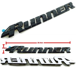 ป้ายตัวอักษร 4RUNNER พลาสติกสีดำ สำหรับ Toyota 4RUNNER ตัวนอกขนาด 50.5X3.5cmติดตั้งด้วยเทปกาวสองหน้าด้านหลัง