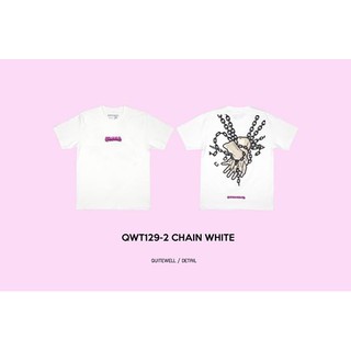 เสื้อยืดโอเวอร์ไซส์QWT129-2 CHAIN WHITE TEES-3XL