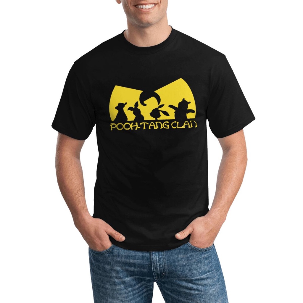 เสื้อยืดลําลองสําหรับผู้ชาย Custom Pooh-Tang Clan Winnie-The-Pooh Funny Black Eeyore Piglet Gildan ห